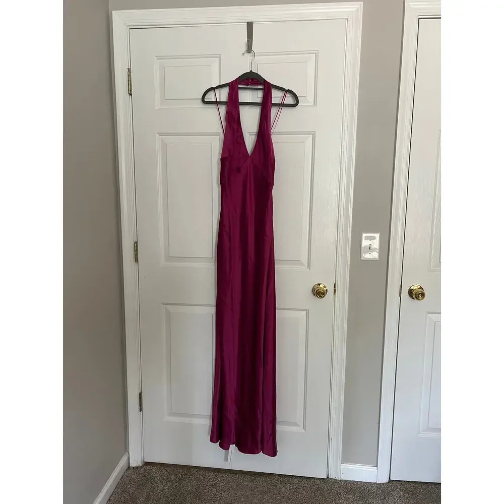 NWT Reformation Daniela Silk Dress $398 MSRP in Hibiscus Tea Purple - Picture 2 of 8
